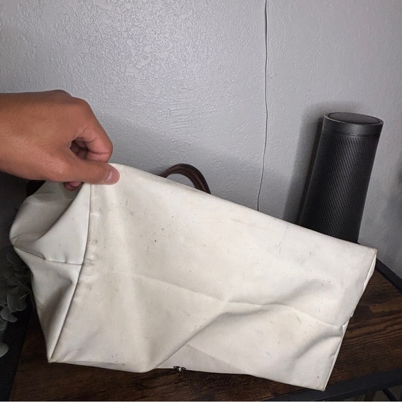 Longchamp White Tote with Brown Accents - Picture 9 of 15